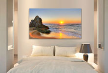 panoramic canvas print example sunset at beach