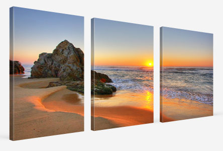 perspective multi panels beach sunset