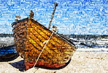 photo mosaic little boat