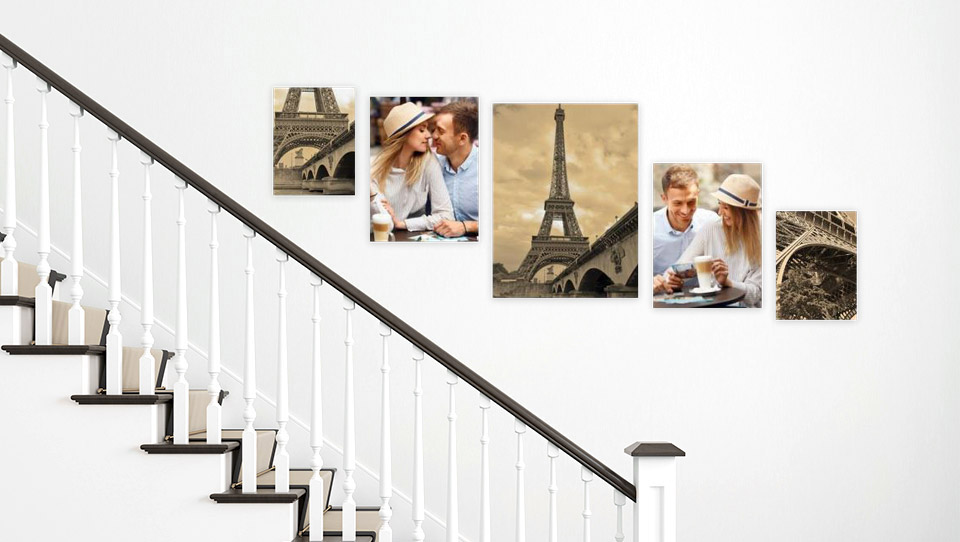 picture wall stairs room