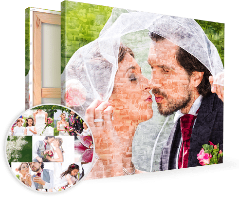 wedding couple on mosaic